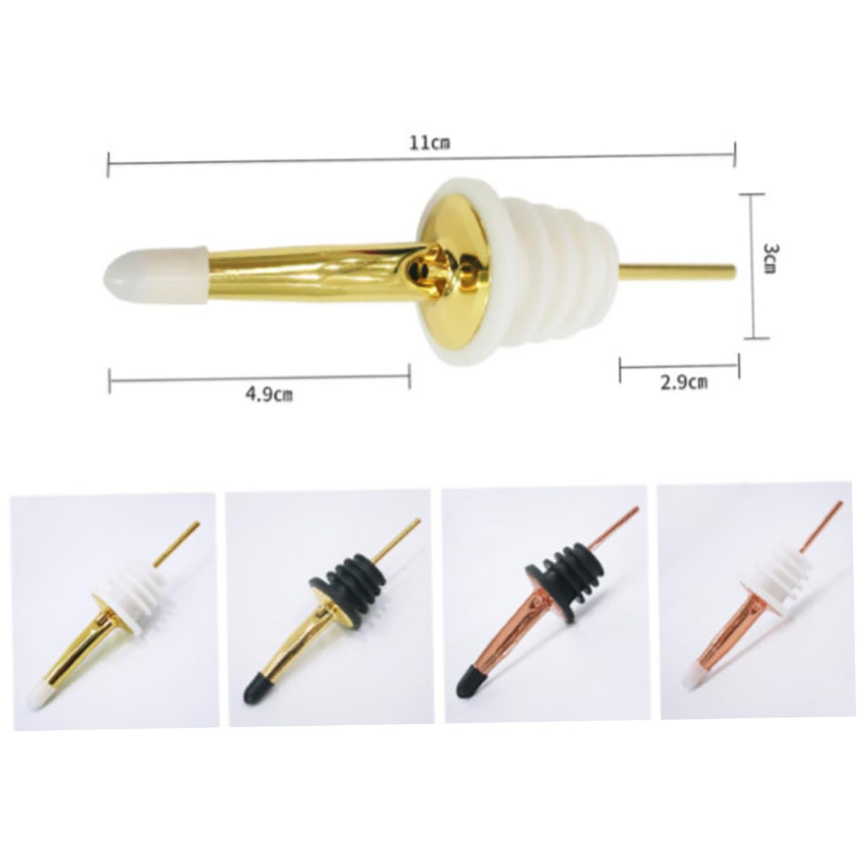 BRIGHTFUFU 3pcs Wine Pourer with Lid Cocktail Pourer Bottle Pourer Stopper Cork Bottle Stopper Wine Bottle Spout Pourer Bottle Spouts Bottle Pourers for Olive Oil Dispenser Spout