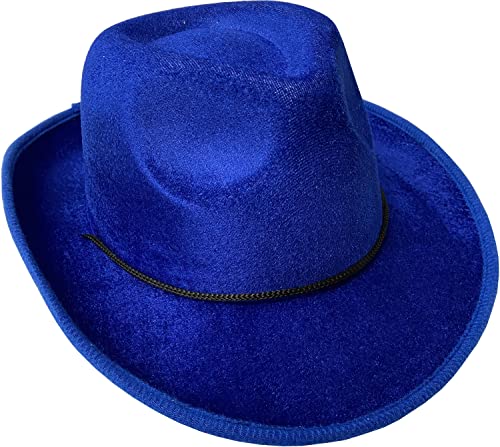 Adult's Blue Velvet Gangster Cowboy Hat Costume Accessory
