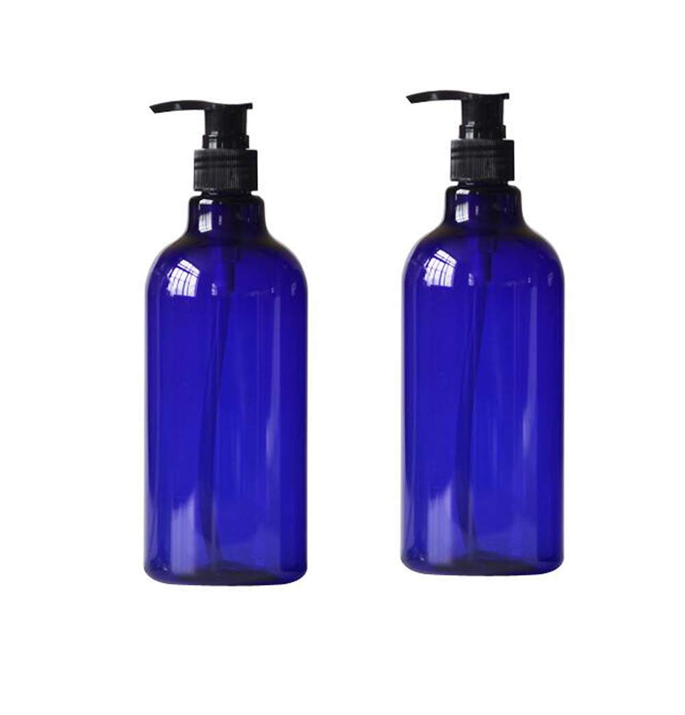 ericotry2PCS 17oz/500ml Empty Refillable PET Plastic Pump Bottles Jars Pump Lotion Dispenser with Pump Tops for Cosmetic Emulsion Shampoo Body Wash Bath Shower Toiletries Liquid Travel Containers