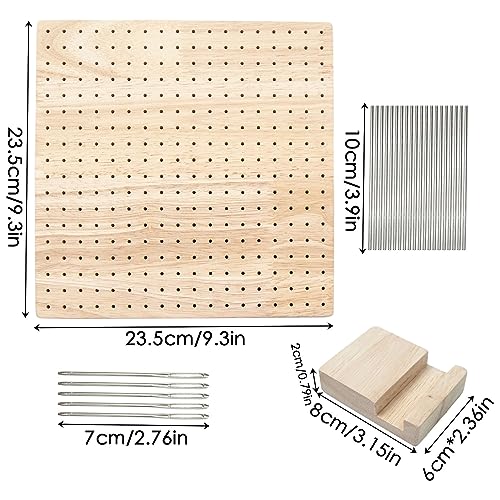 Placa de Bloqueio de crochê de Madeira de Borracha, Tapete de Bloqueio de tricô Feito à Mão Eficient