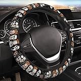 FORTTS Halloween Horror Movie Steering Wheel Cover Universal 15 in Car Accessories for Men Women,Steering Wheel Protector Comfortable Protective Case for SUV Sedan Decor (7, One Size) (6) (2) (1)