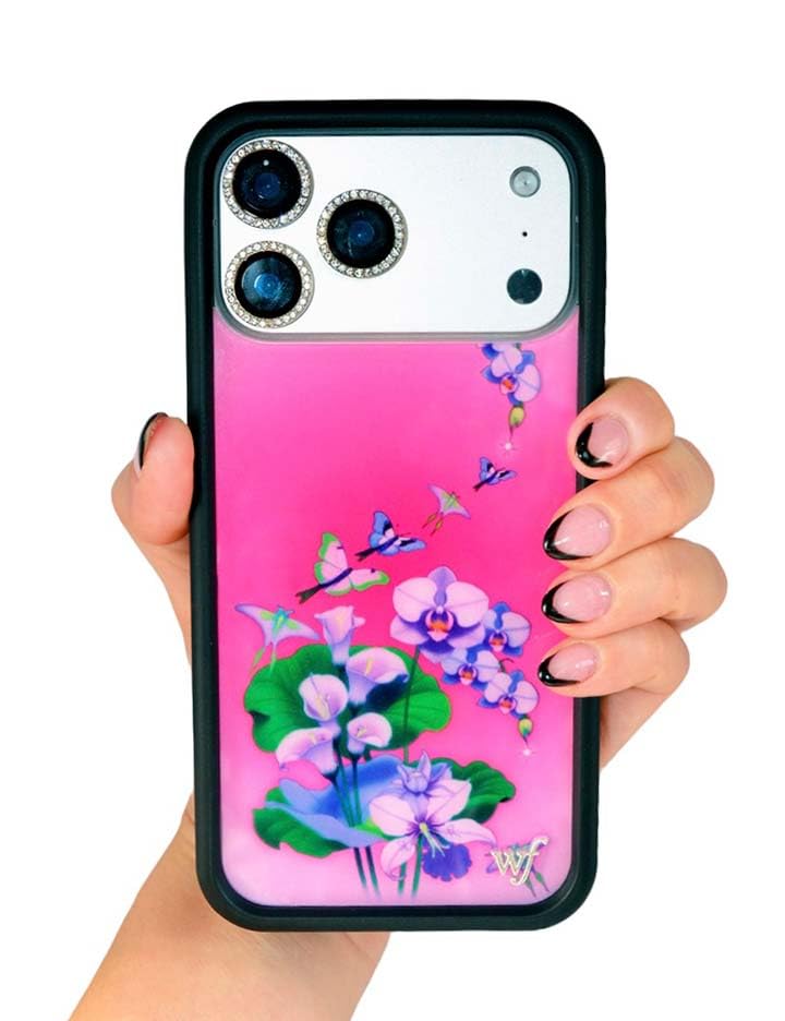 Image of Wildflower Cases - Compatible with iPhone 16 Pro Max | Protective Black Bumper, 6.5ft Drop Test Certified, Women Owned Small Business | Butterfly Dreams