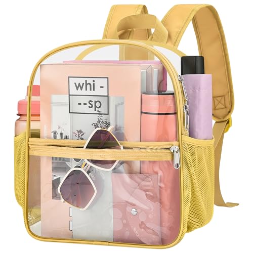 Image of Clear Backpack for Stadium Events, 12x12x6 Small Clear Plastic bag with Reinforced Straps for Game Security Festival Concert