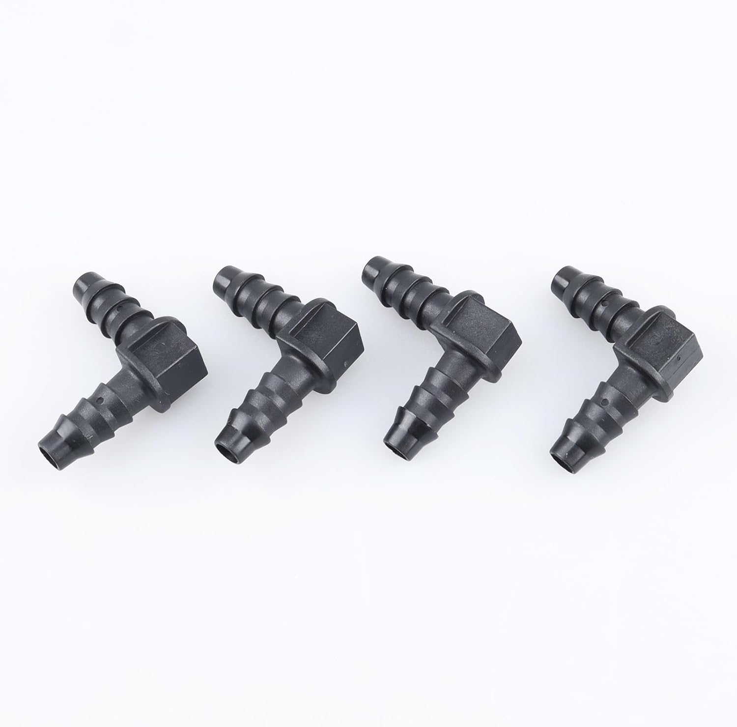 AC PERFORMANCE Plastic 5/16" Barb 90 Degree Elbow Fuel Quick Connector Hose Joiner, Pack of 4