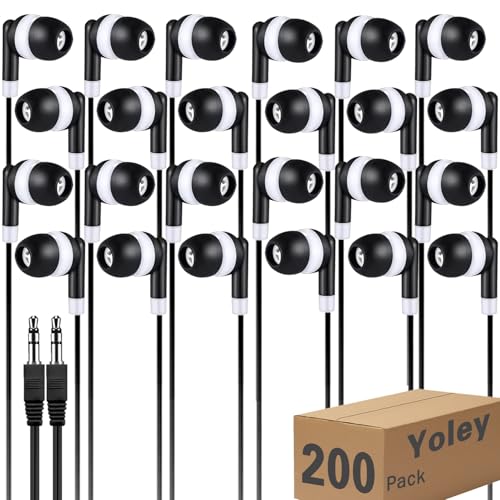 Yoley 200 Packs Classroom Earbuds Bulk Headphones for Kids...