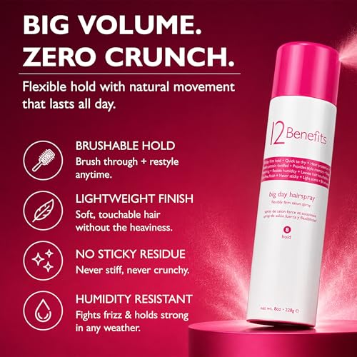 12 Benefits Flexible Hold Hairspray, Volume & Humidity miniatura 2