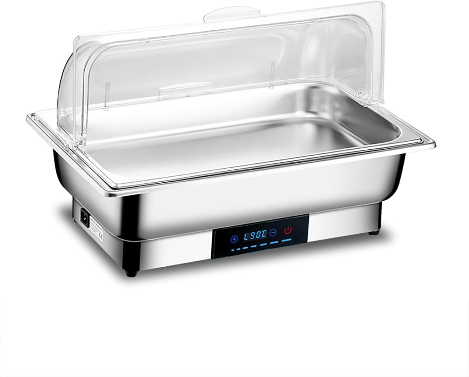 Set di scaldavivande elettrico da buffet, 8 qt, con display digitale, in acciaio inox, per matrimoni, feste, catering, include 1/3 di padella