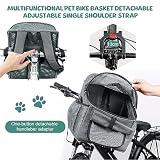 GAESHOW Fahrradtasche für Haustiere, Abnehmbar Hunde Fahrradkorb, Faltbarer Hundekorb Fahrrad Vorne für Camping und Outdoor, Hundetasche mit Waschbar Sitzkissen für Haustiere, Katzen, Hunde