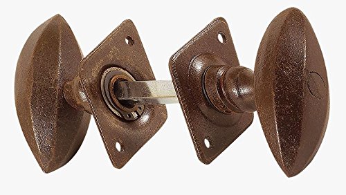 Pomolo Porta Legno Pomolo Porta In Legno Forgiato FA 796.55 - Finitura Ruggine, Made In Italy, Diametro 55 Mm - Per Porte E Portoni Maniglia Porta - 4