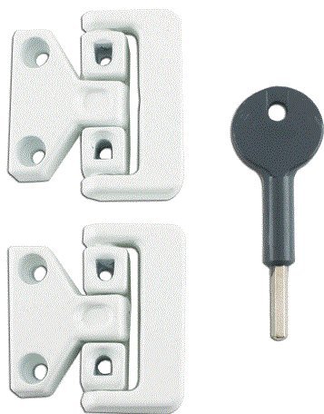 Supreme Window Lock 8K106 White x2 and Key