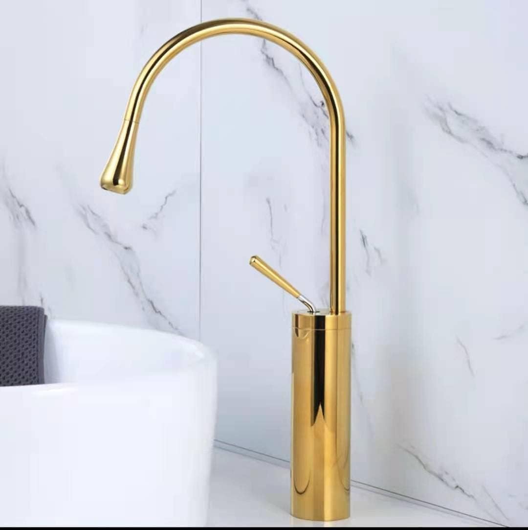 Basin Faucet Single Lever 360 Degree Rotating Spout for Kitchen or Bathroom Sink Mixer Brass Brushed
