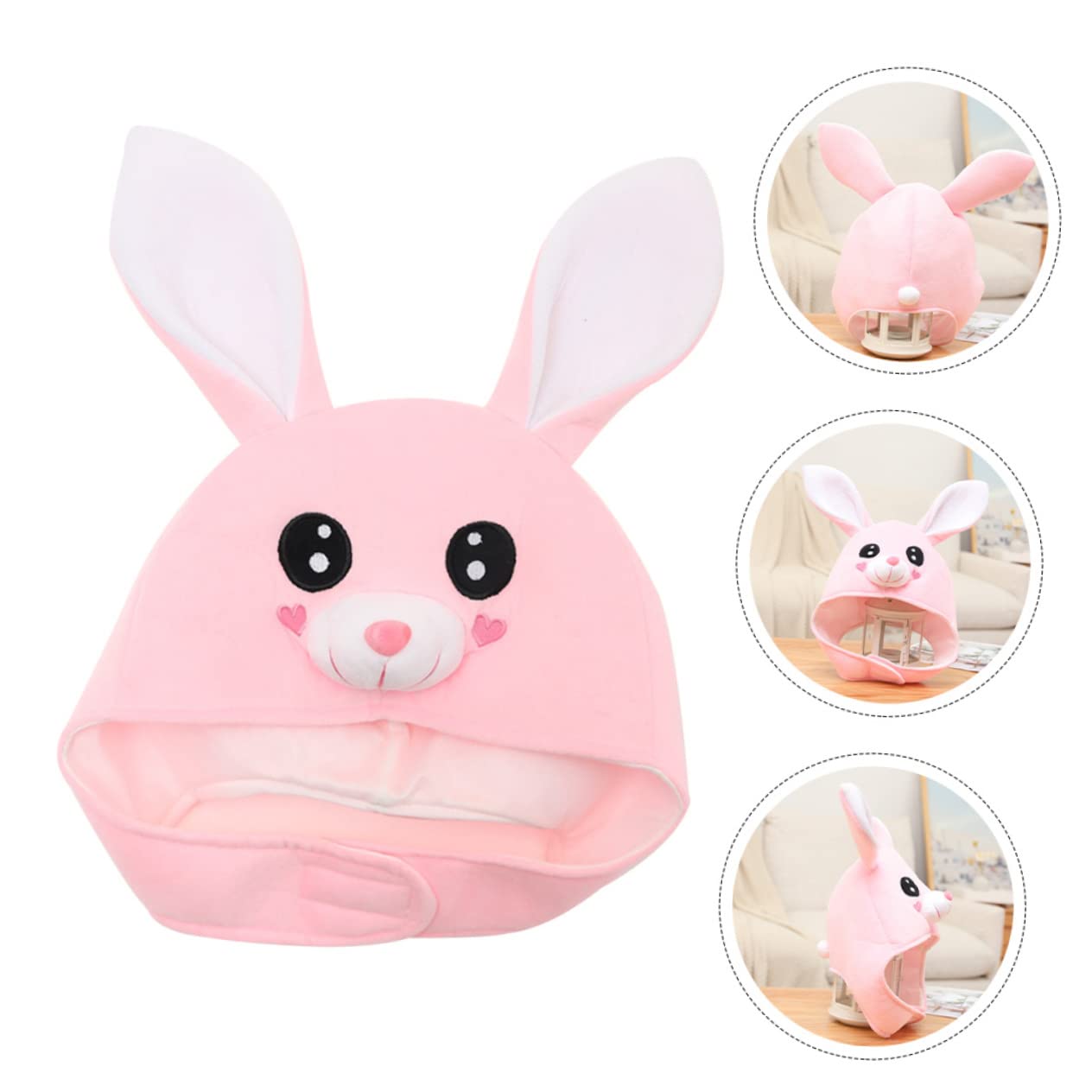 TOYANDONA 3piezas Sombrero De Conejo Con Orejas Para Adultos Gorro Divertido De Peluche Para Fiestas y Fotografía Accesorio De Disfraz De Pascua y Cosplay