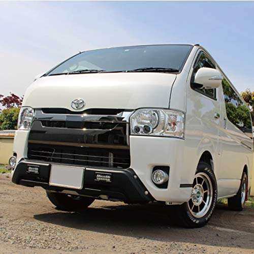ハイエース 200系 標準ボディー用 デイライト付き フロント バンパーガード オフロード使用 チッピングブラック