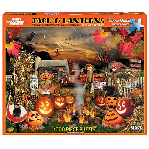 White Mountain 1120PZ Jack O Lanterns Halloween Puzzles 1000 Pieces Pumpkin Puzzle thumb #1