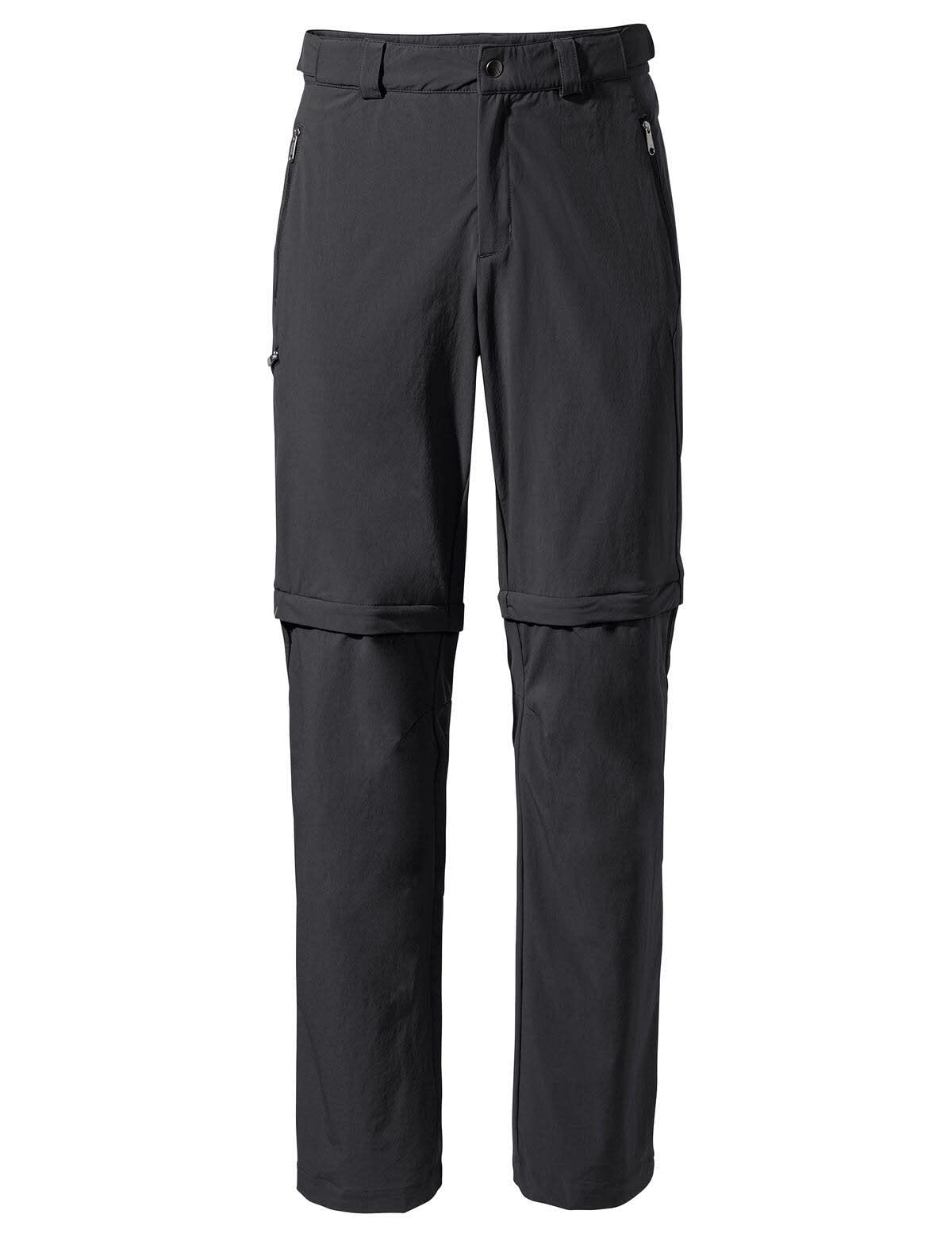 VAUDE Wanderhose Herren Farley Stretch T-Zip Pants – Schwarz – Gr. 60 Short | Wasserabweisende Herren Wanderhose Zip off – atmungsaktive Trekkinghose - abnehmbare Beine – komfortabel & schnelltrocknend