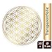 Produktbild atalantes spirit Blume des Lebens Aufkleber 5cm, 20 Stück - Farbe Gold - Folie transparent Sticker Lebensblume selbstklebend