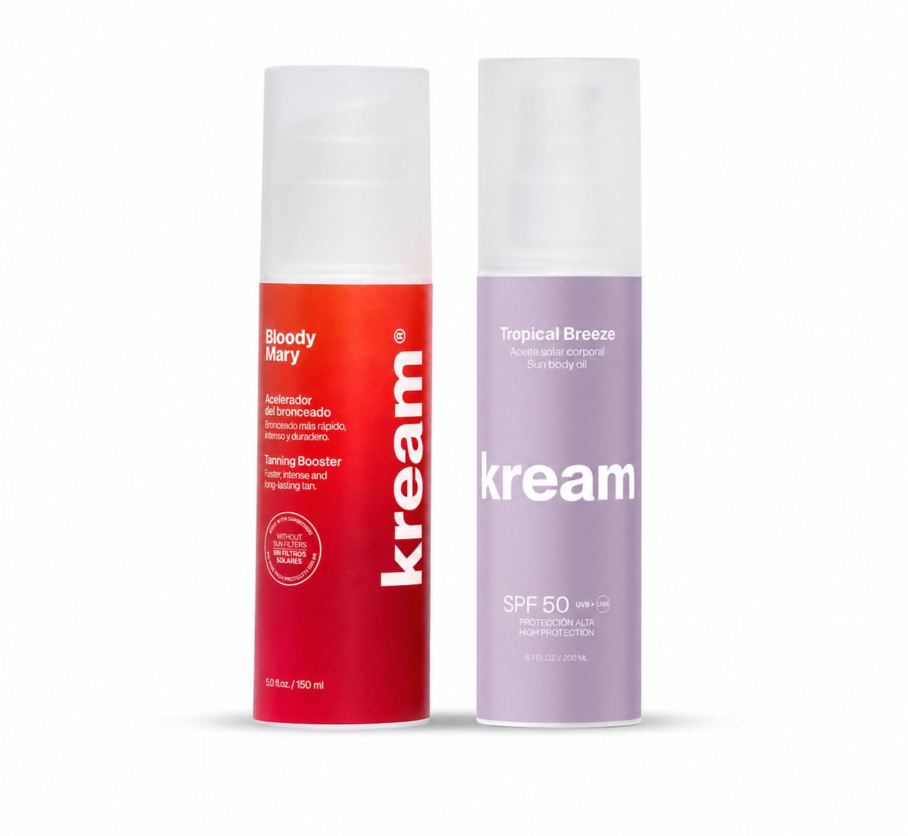 KREAM Malibu Sunrise Pack Acelerador Bronceado Aceite Solar SPF50 150ml 200ml