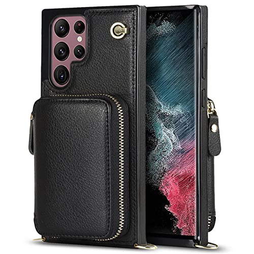 Etui portefeuille noir haut de gamme pour Samsung Note 20 et S22 Ultra