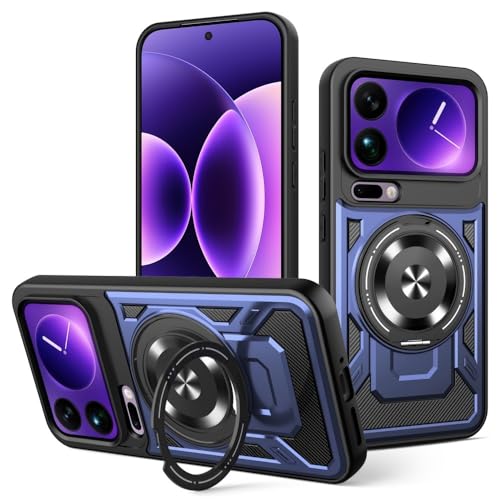 Coque Xiaomi Redmi Note 15 Pro Plus 5G antichoc bleu foncé avec anneau rigide