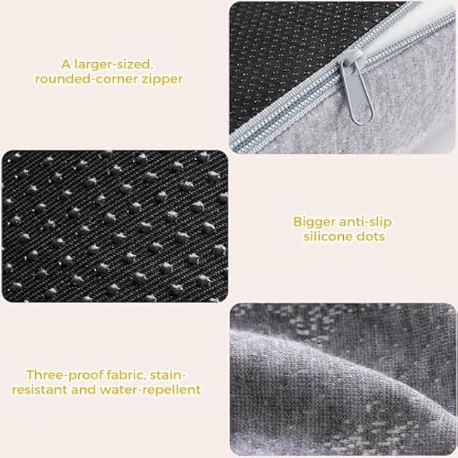 Bed Rail Bumpers for Toddlers - Foam Fold Bed Bumper Guard with Dual Non-Slip Pads Waterproof Washable Soft Removable Cover Safe Bed Rail for Toddlers, Kids Seniors