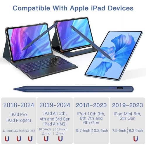 Image of iPad Pencil 2.5X Fast Charge Low Latency Pixel Perfect Precision Palm Rejection, Compatible with 2018-2025 Apple Mini 7 /6 /5th, iPad 6th-9th /10th, Pro 12.9 /11 /13 /M4, Air 3 /4 /5 /M2