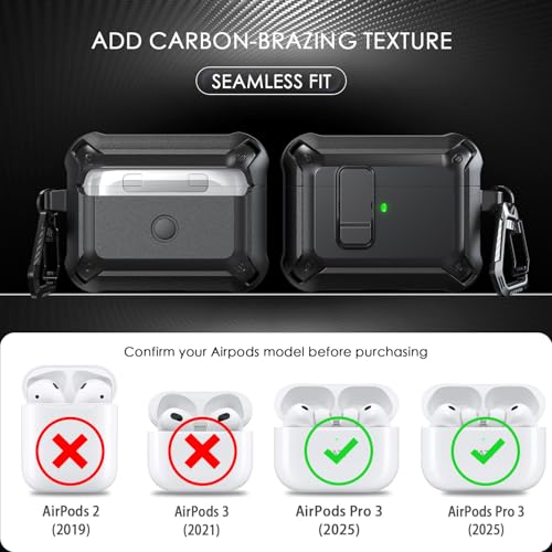 Image of AirPods Pro 3 Case with Lock Magnetic Lid MagSafe, Black