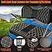 F FINEC 4PCS Golf Cart Seat Covers Black Leather Front and Rear Seat Covers Compatible with Yamaha Drive G29 2007-2016 Beige Stitching No Staple