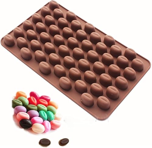 X-Haibei Molde de silicona para granos de café, mini moldes realistas de caramelo de chocolate para cubitos de hielo, decoraciones de pasteles,