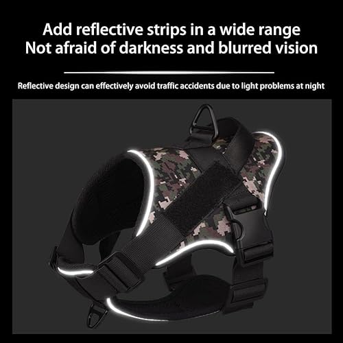 Miniatura 1 de Flightbird Arnés para perros grandes, medianos y pequeños, arnés ajustable sin tirones con correa de 4.9 pies, arnés táctico para perro con soporte