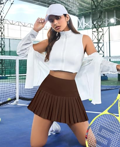 Image of JoyGirl Womens Pleated Tennis Skirt with Shorts High Waisted Golf Skort Mini Skirt Workout Skirt Athletic Skorts with Pockets