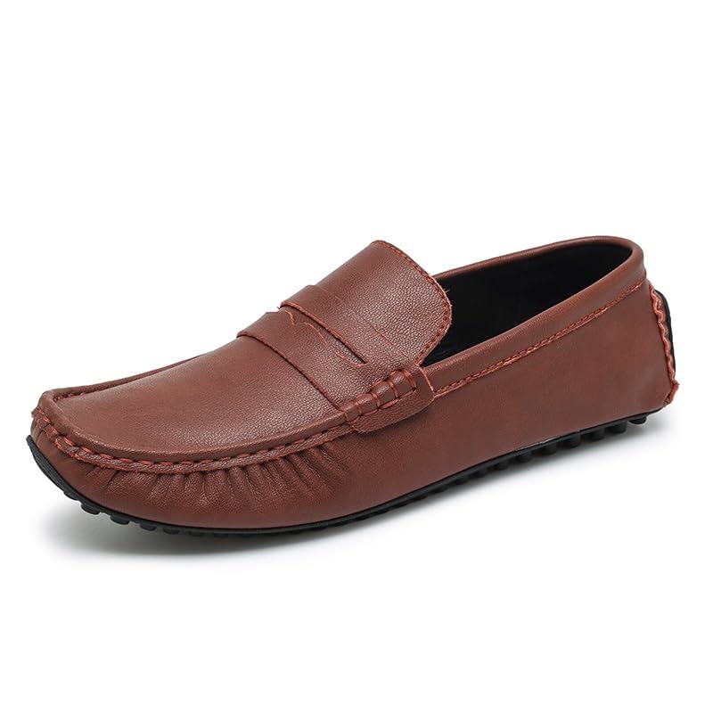 Men's Loafers Solid Color Leather Penny Driving Loafers Anti-Slip Flexible Resistant Casual Slip On2