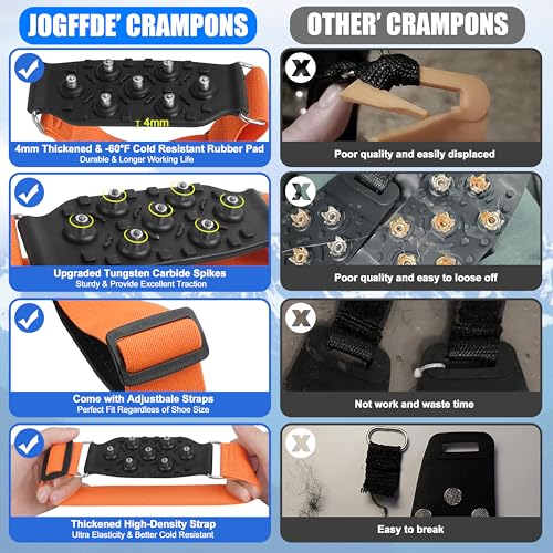 Crampons à glace contre le verglas avec sangles réglables de sécurité - 7