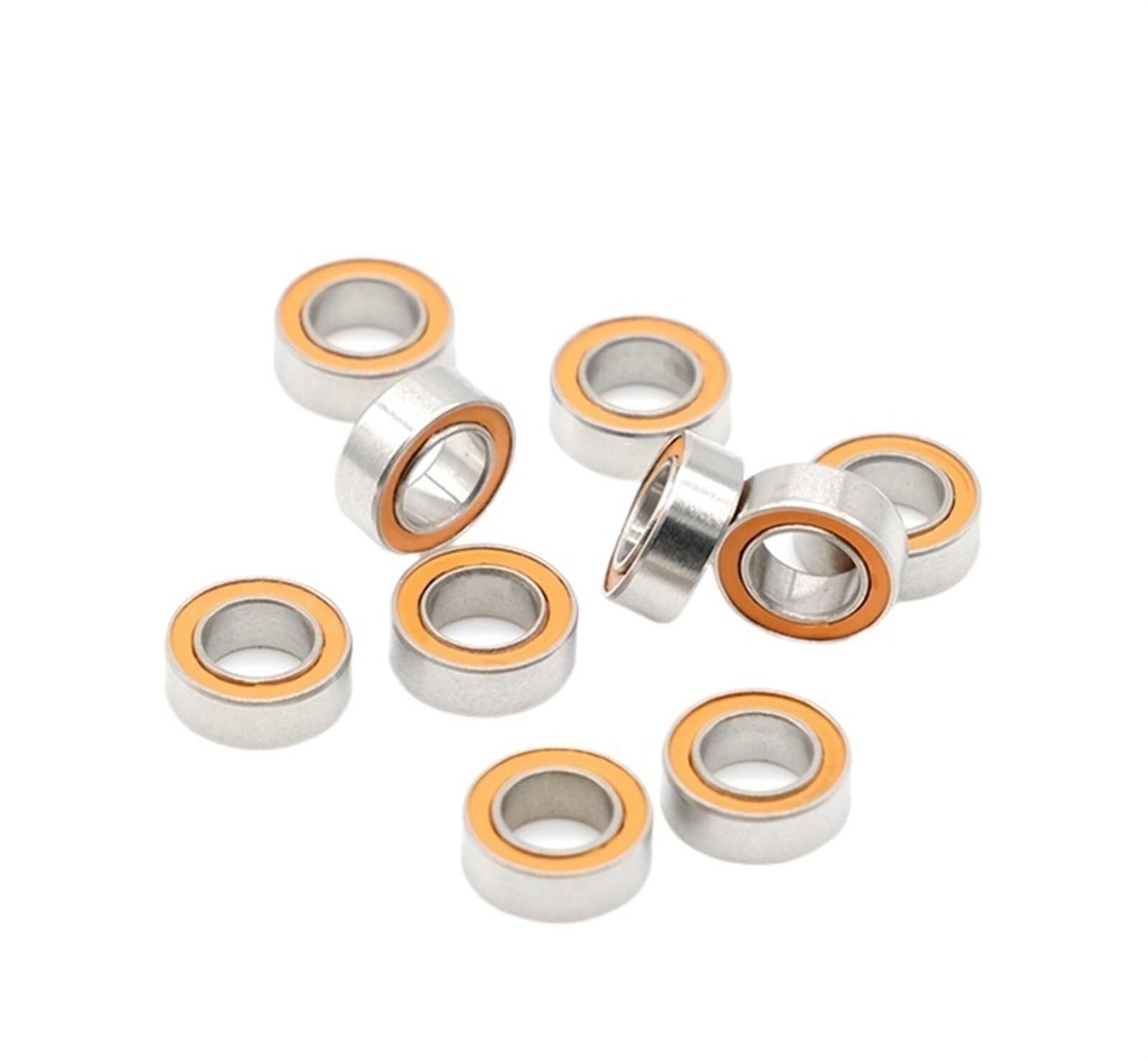 Bimetalowa uszczelka Tarcza Mikro łożysko zwykłe 10 szt. SMR74-2RS 4 * 7 2,5 mm ABEC-7 Łożyska kulkowe Pomarańczowe uszczelnione