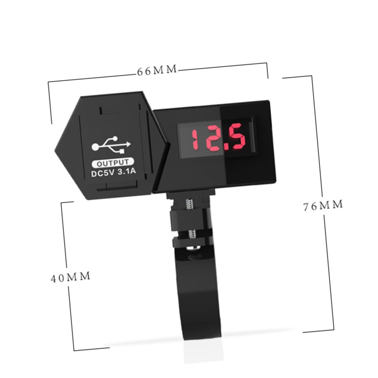 COOLHIYA Motorcycle Phone Charger Dual USB with 3.1a Led Display Easy Socket Replacement for Car Boat ATV Rv