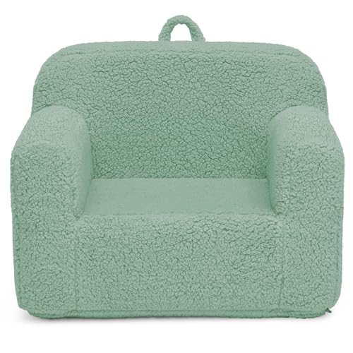Image of Delta Children Sherpa Cozee Chair - Foam Kids Chair for Ages 18 Months and Up, Sage