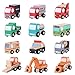Zerodis 12 Paket Holz Fahrzeug Set Baby Kind Cartoon Spielzeugauto Früherziehung Bildungs ​​Verkehr Spielzeug Kinder Geschenk für Jungen Kinder Party Zubehör