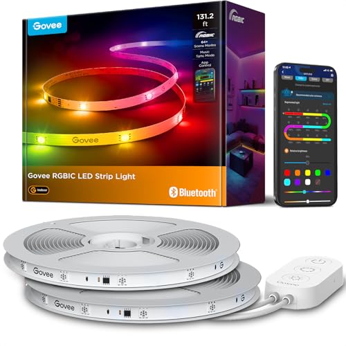 Image of Govee 131.2ft RGBIC LED Strip Lights, LED Lights for Bedroom, APP Control | DIY Multiple Colors on One Line, Color Changing Lights for Home Decor, Bluetooth Strip Lights with APP Control