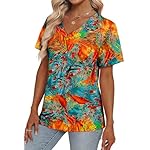 Alaroo Womens Summer Tops 2025 V Neck Short Sleeve Shirts Trendy Dressy Casual Vacation Outfits Printed - Image 3