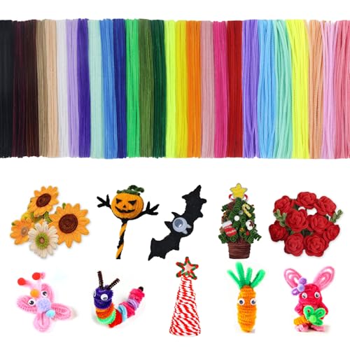 LLMtn 300 pieces 27colour chenille wire,200 regular coloured,100 macaron colour,Pipe Cleaner Colourful for crafting,Pipe Cleaner (Multicolour) LLMtn 300 pieces 27colour chenille wire,200 regular coloured,100 macaron colour,Pipe Cleaner Colourful for crafting,Pipe Cleaner (Multicolour)