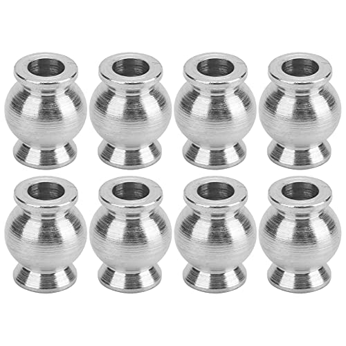 Segrehy - Segrehy RC Stoßdämpfer Kugelkopf, 8 Stück aus Hochfester Aluminiumlegierung, Upgrade-Teile für Axial Himoto HPI HSP 1/8 RC-Autos, für Offroad, Modellbau und RC-Car Zubehör, Silber 6.8x7x3mm