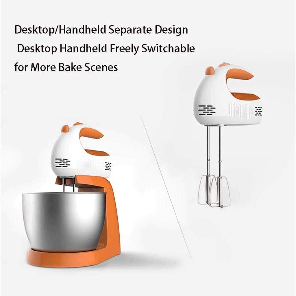 Frullino per Le Uova Elettrico Arancione ad Alta Potenza Desktop Automatico Domestico con Secchio per Panna da Montare e impastatrice
