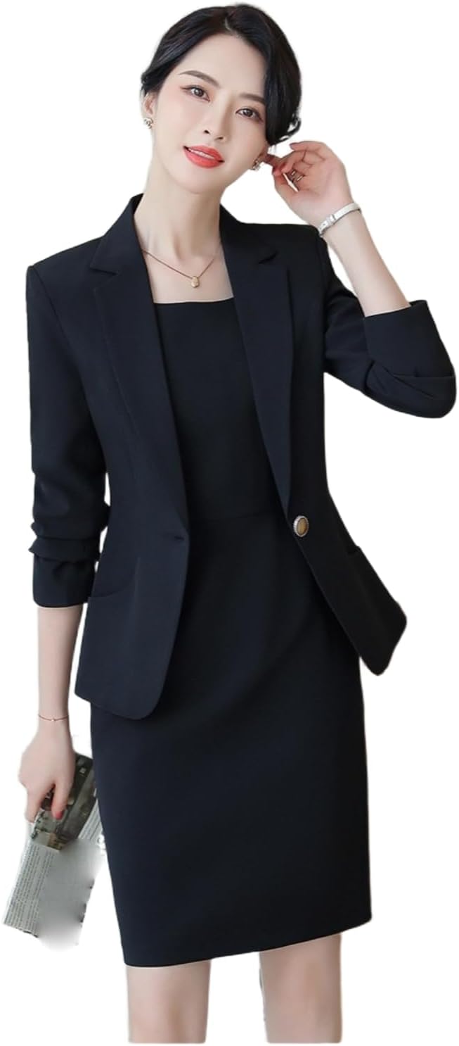 Women's Blazer Suit Set for Office Workwear Uniform