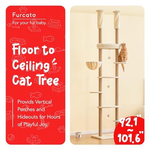 Árbol para gatos ajustable 234-258 cm con 7 niveles miniatura 2