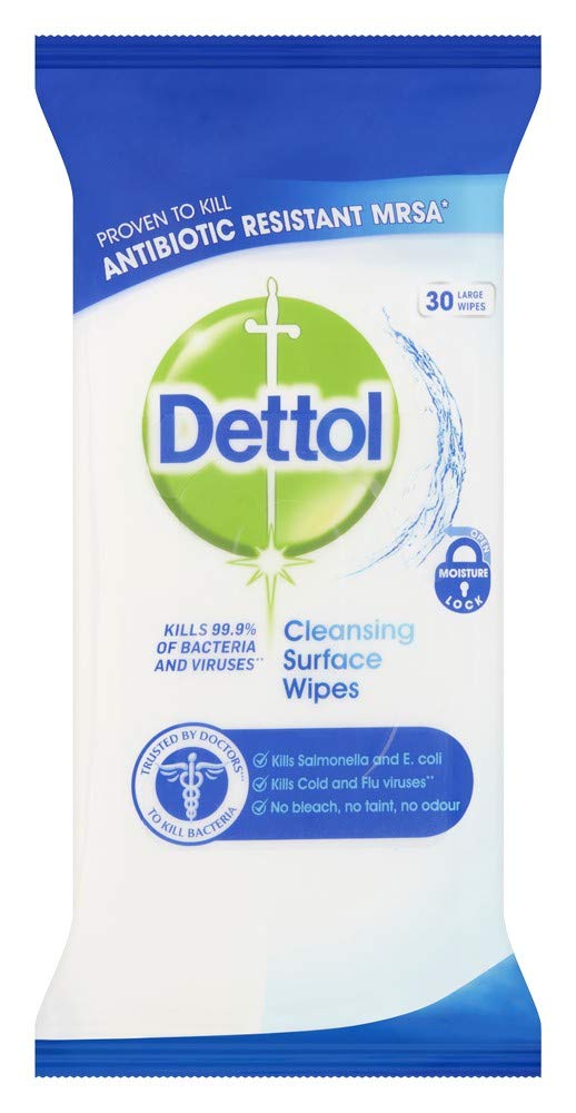 Dettol Anti - Bacterial Cleansing Surface, 30 Wipes