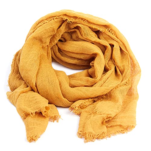 Karl Loven Halstücher Damen - Halstuch - Zerknittert - Pashmina - Schal - Hals, Senfgelb