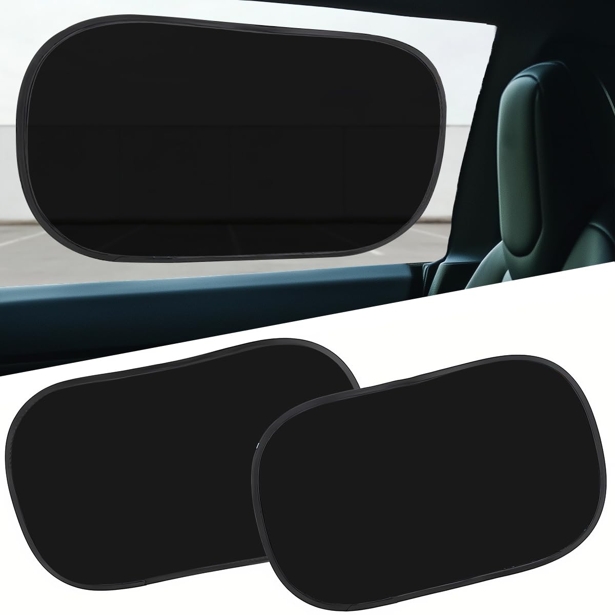 GENANY 2pcs Black Window Sun Shade for Car SUV Truck (21x14 Inches), Sun Shades for Side Window, Car Accessories for Kids, Baby Window Shades, Sun Shade Blocker, Protector Blocks UV