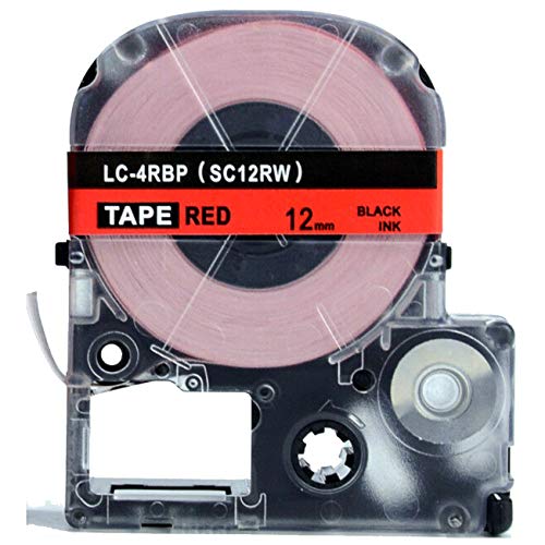 Fita LC-4RBP Compatível Para Rotulador EPSON 12mm Vermelha