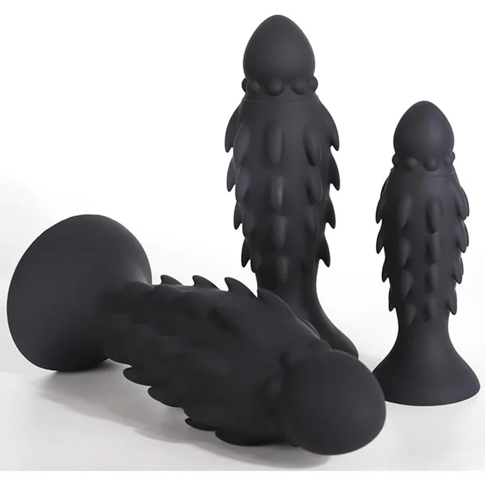 Plug Anale Mostro alieno felino dildo anale spinato con potenti ventose, ano pene morbido spine fallo plug anale vaginale G