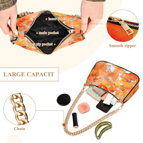 Image of Shoulder Bags for Women Flower Floral Hobo Tote Handbag Small Clutch Purse with Zipper Closure