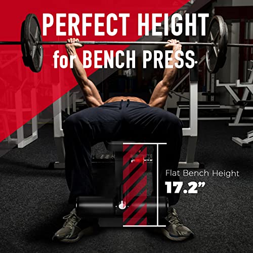 Image of Adjustable Weight Bench, Commercial Grade 1200LB Workout Bench Press Set for Home Gym Strength Training Exercise, Incline Bench with 12+3 Adjustable Backrest&Seat Positions for Full Body Fitness